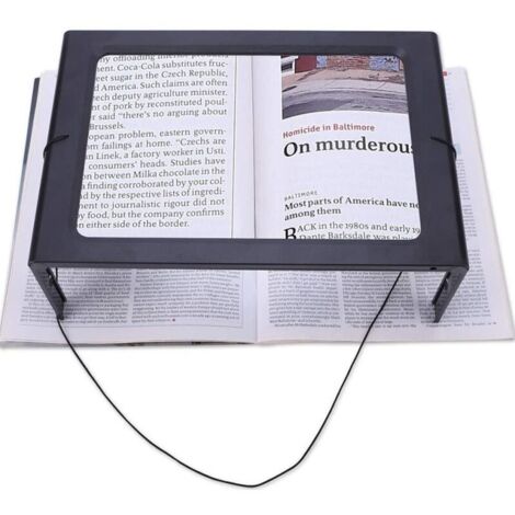 Lecture Loupe de Lecture avec 4 Lumineuse LED, Malvoyant,Personnes âgées, Couture,270205110mm