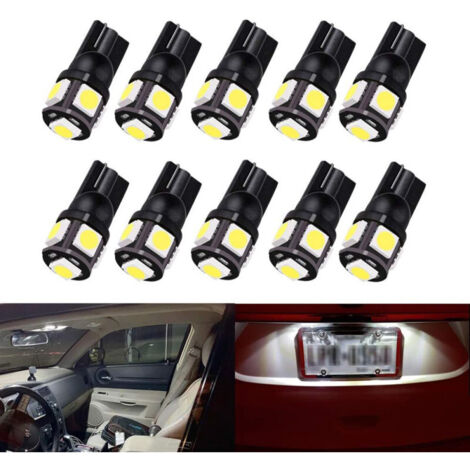 LED Лед Диодни Крушки За Габарит, Т10 W5W, 5 SMD, 12V, Бяла Светлина