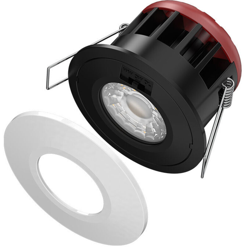 Led Fire-Rated Fixture 10W - 3000-6000K - Dimmable - 750lm - IP65 - Noir - 82x60x60mm