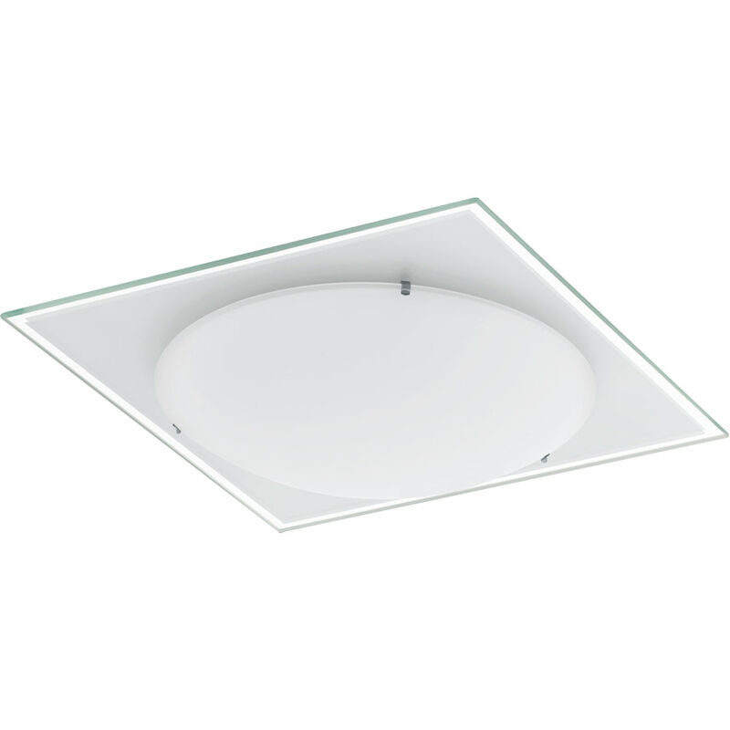 Image of Lampada da soffitto Lampada da soggiorno a led con bordo a specchio, 12W 1020lm bianco caldo, LxPxA 30x30x8,5 cm Eglo 93415