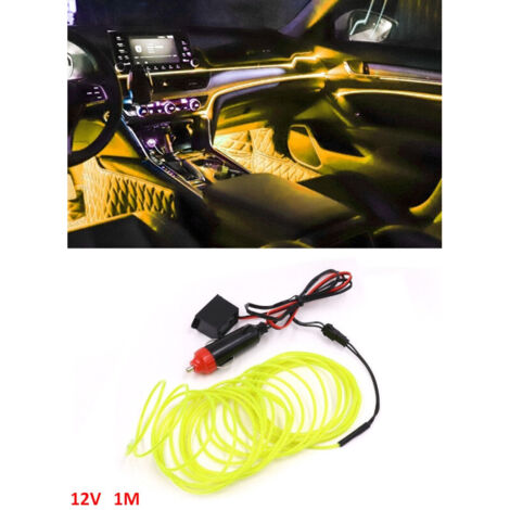 LED ЛЕД Диодна интериорна светеща лента за табло жълта оранжева светлина 12V 1м амбиентно осветление