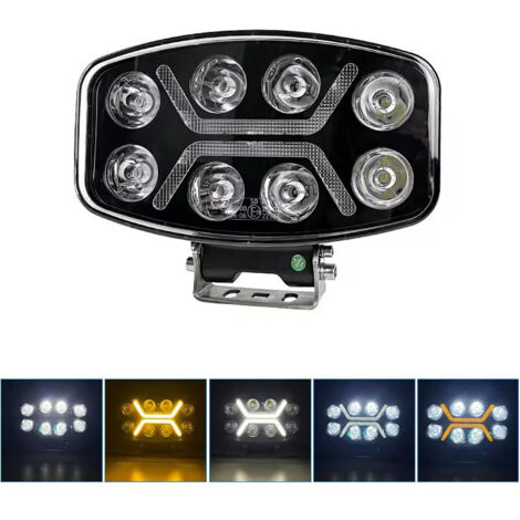 LED мощен диоден фар халоген лампа 12V-24V 90W бяло-жълто за АТВ джип камион трактор земеделски и селскостопански машини
