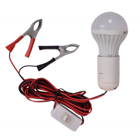 Подвижна работна LED лампа с щипки кабел и ключ 12V 9W