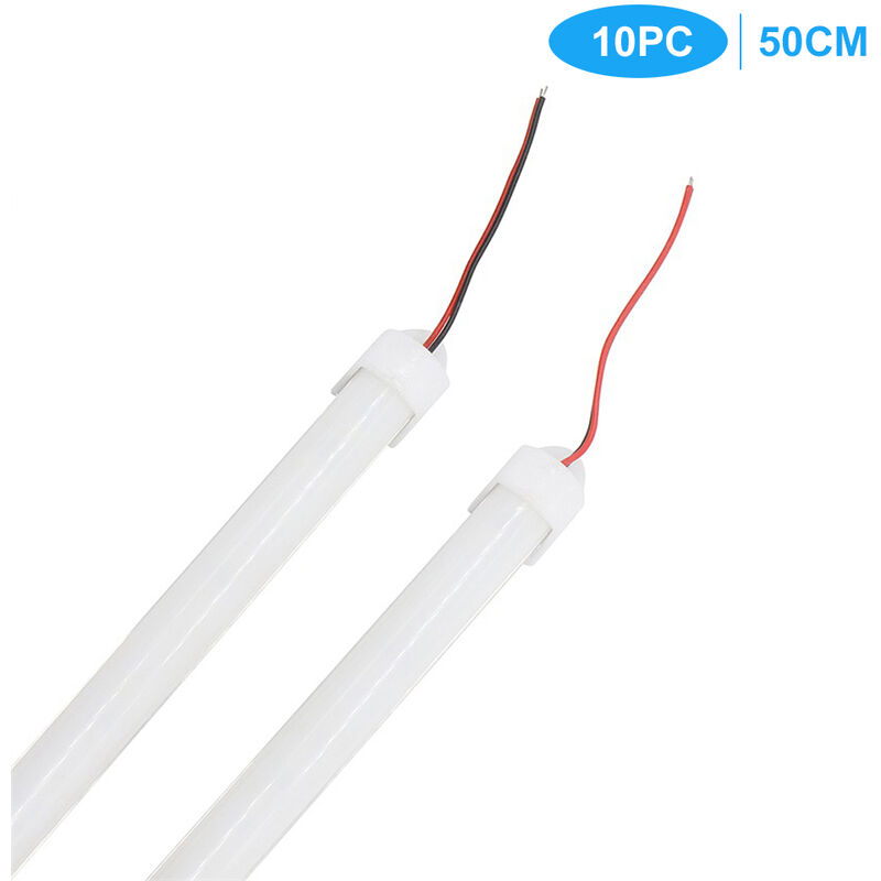 

LED 12V debajo del gabinete, luces de tira del interior del coche luz de tira rigida duro barras de tubo Via de presentacion, 50cm 10pcs