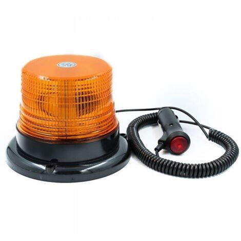 LED 12V sans fil lumière stroboscopique feux clignotant magnetique d'urgence signalement lumières (orange)