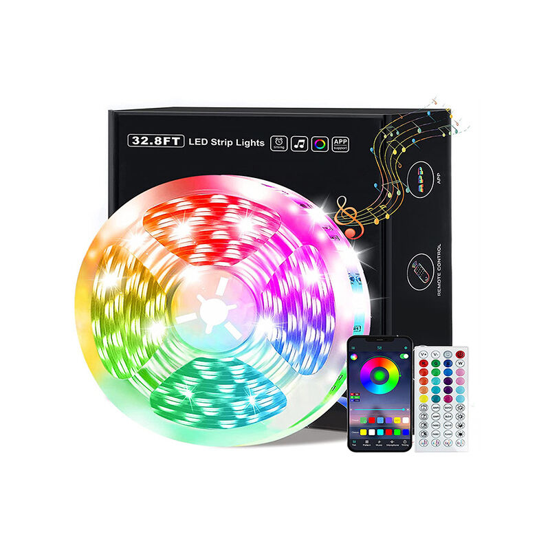 Led 15M Bande led rgb Multicolore App Contrôle, Led Ruban avec Télécommande à 44 Touches, Synchroniser avec Rythme de Musique/Fonction de Minuterie,
