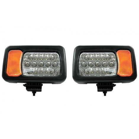Комплект LED фарове - къси / дълги светлини, мигач, рефлектор - подходящ за трактор, комбайн, багер и др - 16 диода