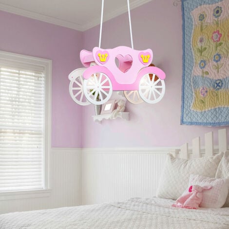 LED 19 watt plafoniera per bambini ragazza appesa rosa chiaro carrozza principessa camera per bambini