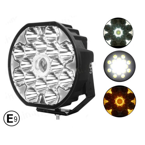 LED Халоген 22см Фар Бяла Светлина + Бяла и Жълта Габаритна 80W 9100lm 12V 24V Е-марк Е9 Бус Ван 4х4 Джип ATV Камион Тра
