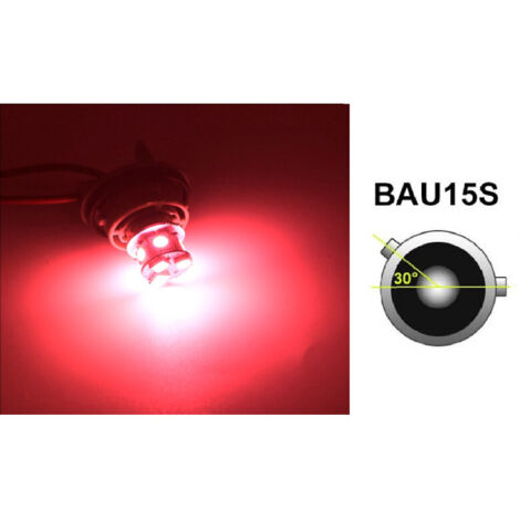 LED Лед Крушки, 22 SMD, BA15S 1156 (P21W), Асиметрични, Разминати пинове (150°) , Offset, 12V, Червена Светлина