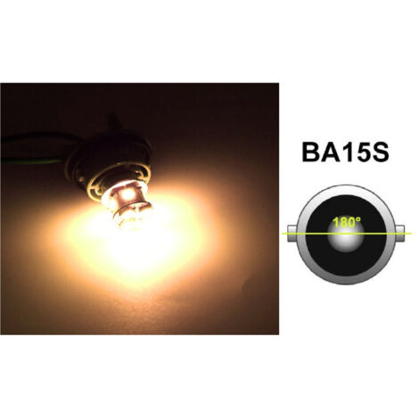 LED Лед Крушки, 22 SMD, BA15S 1156 (P21W), Срещуположни пинове (180°), Opposite, 12V, Оранжева, Жълта Светлина