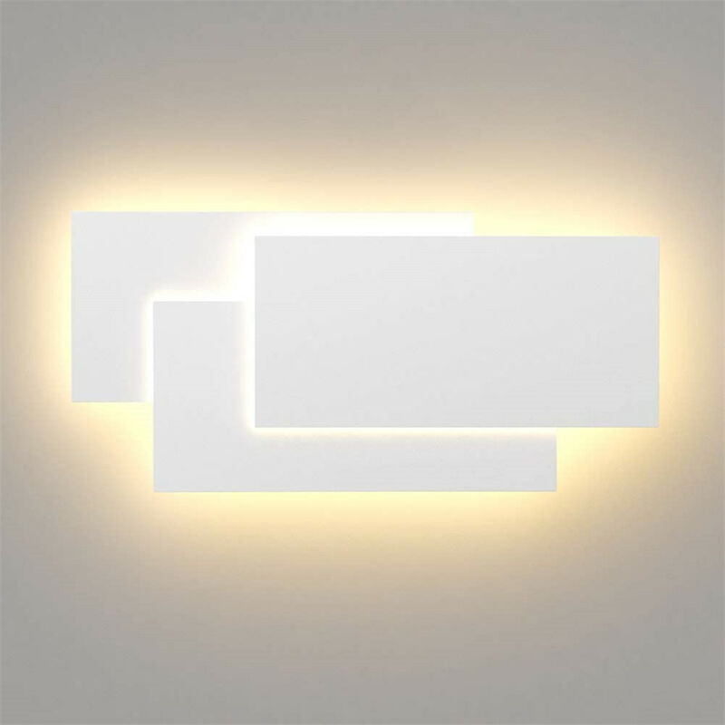 Image of Led 24W Applique da Parete Bianco Moderna Lampada da Parete IP44 Illuminazione Interni per Soggiorno Camera da Letto Sala da Pranzo - Bianco Caldo