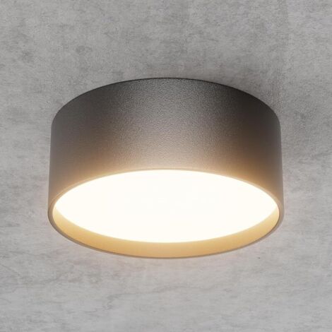 LED 24W Spot Plafond en Saillie Noir, Rond Spots de Plafond, Spot Plafonnier 3000K Blanc Chaud, Moderne éclairage plafond Aluminium, pour Salon Salle de Bain, IP44, 1672LM, 60X150mm