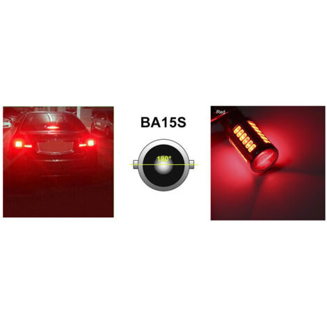 LED Лед Крушки, 33 SMD, С Лупа, BA15S 1156 (P21W), 12V, Червена Светлина