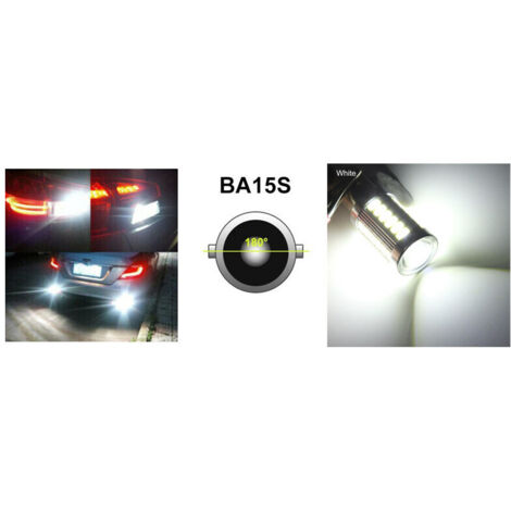 LED Лед Крушки, 33 SMD, С Лупа, BA15S 1156 (P21W), 12V, Бяла Светлина