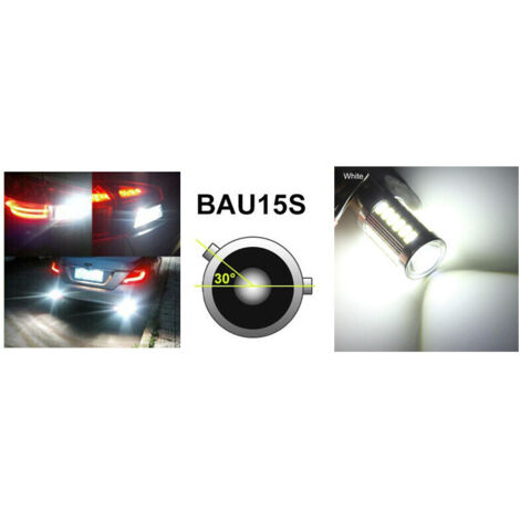 LED Лед Крушки, 33 SMD, С Лупа, BAU15S 1156 (PY21W), 12V, Бяла Светлина