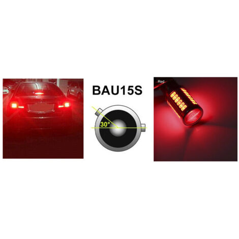 LED Лед Крушки, 33 SMD, С Лупа, BAU15S 1156 (PY21W), 12V, Червена Светлина