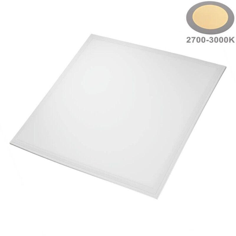Dalle led 36W 210W 3600lm Carré Blanc 620mmx620mm - Blanc Chaud 2700K