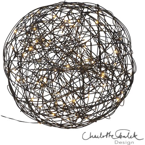 LED-3D Kugel "Trassel", schwarz, Aluminium, 37 cm