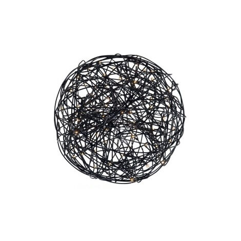 LED-3D Kugel "Trassel", schwarz, Aluminium, 50 cm