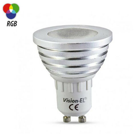 LED 3W GU10 RGB + TELECOMMANDE BLISTER MIIDEX VISION-EL 73832