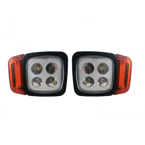 Комплект LED Фарове с Мигач, Подходящ за Трактор, Комбайн, Багер, Снегорин и др - 4 диода (12W, 1000 lm за всяка светлин