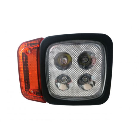 Десен LED Фар с Мигач, Подходящ за Трактор, Комбайн, Багер, Снегорин и др - 4 диода, 12W, 1000lm