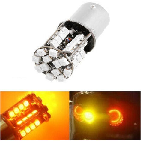 LED Лед Крушки, Мигач, 44 SMD, Canbus, 1156 (P21W), 12V, Оранжева, Жълта Светлина