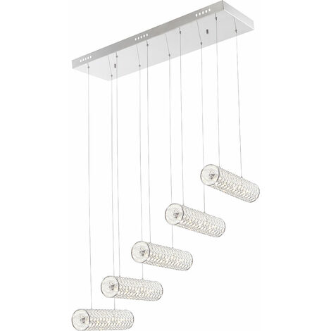 LED 55 watts suspension cristaux de verre éclairage clair plafond spot suspension  Globo 67006-5