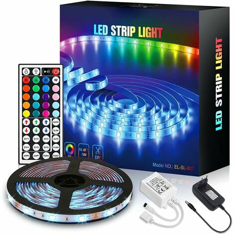 Bande LED 20M 5050 RGB 360 LEDs - Lumière LED Dimmable, Kit avec  Télécommande Infrarouge 44 Touches