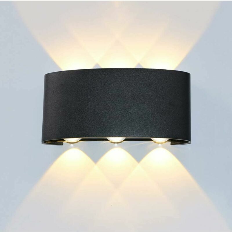 LED 6W Wall Light Outdoor Indoor Aluminum Wall Lamp Waterproof Up Down Light for Bedroom Living Room Kitchen Garden Balcony (6W, Warm White) [Energy