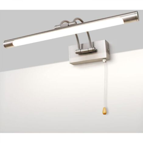 LED 8W IP44 Miroir Applique Murale Éclairage De Salle De Bain Nickel Intérieur Éclairage Avec Interrupteur, 40CM 3000K Appliques Pour Tableaux et Vitrines Bras Réglable Lampes De Lecture