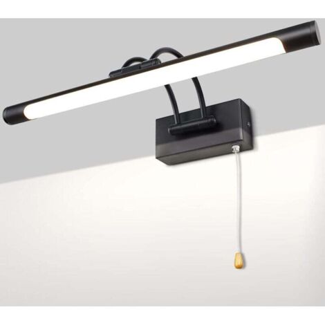 LED 8W IP44 Miroir Applique Murale Éclairage De Salle De Bain Noir Mat Intérieur Éclairage Avec Interrupteur, 40CM 3000K Appliques Pour Tableaux et Vitrines Bras Réglable Lampes De Lecture