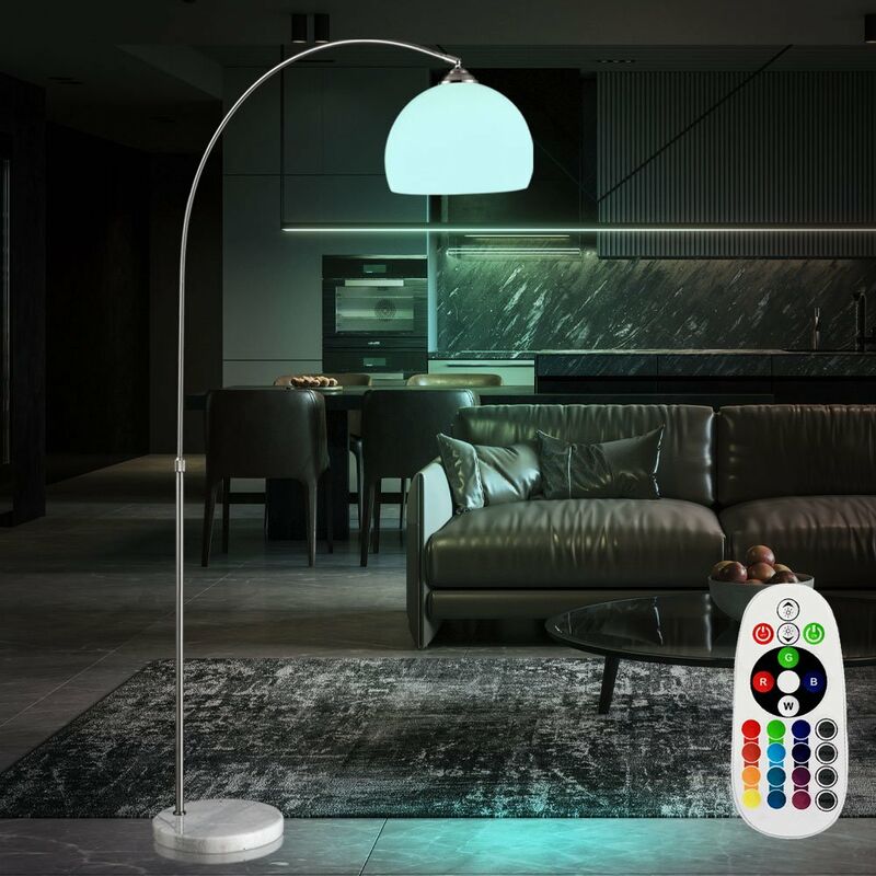 LED 9 watts à changement de couleur sur pied lampadaire à base de marbre projecteur de plafond à intensité variable