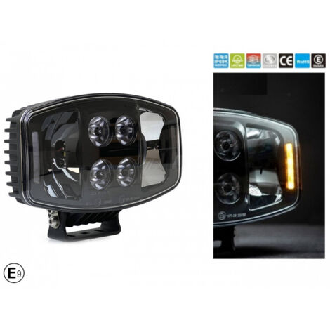 LED ЛЕД 90W Jumbo фар халоген лампа 12V - 24V с DRL parking светлина бяло-жълто за джип камион трактор