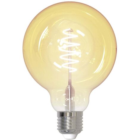 LED à intensité variable 'E27 4,9W LED-Filament-Globe' en verre