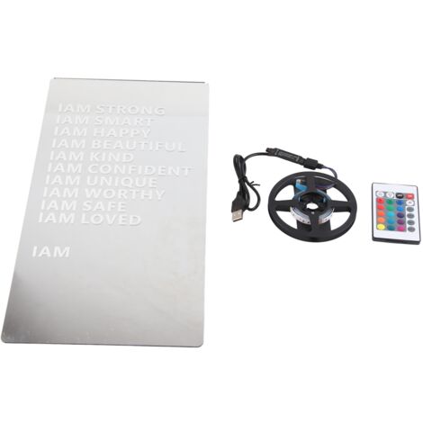 LED Affirmation Mirror Acrylic Mirror USB Mirror Inspirational Mirror Versatile Decor