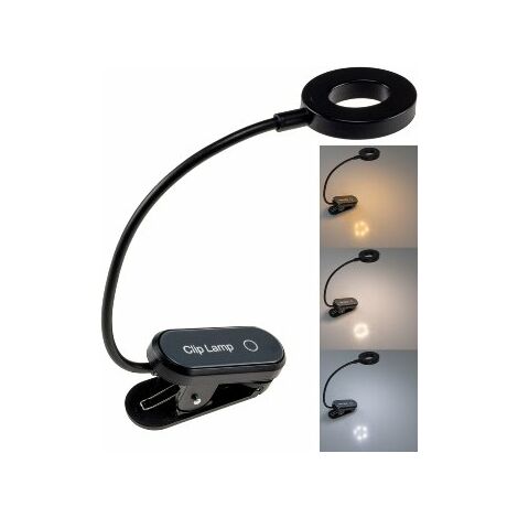 LED Akku-Leseleuchte / Klemmleuchte 18cm Schwanenhals, dimmbar, 25lm