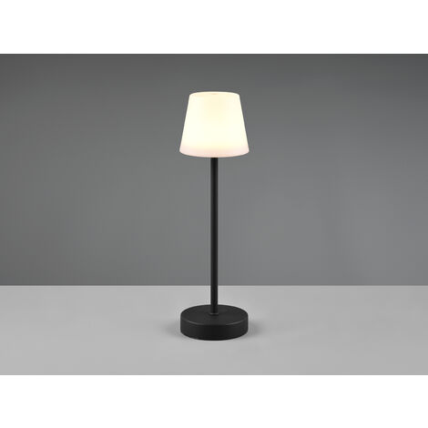 LED Akku Tischleuchte MARTINEZ für Innen & Außen, Schwarz 39cm