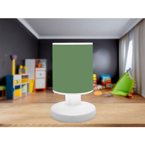 LED Akku Tischleuchte mit Schirm Salbeigrün per USB aufladbar, Höhe 20cm
