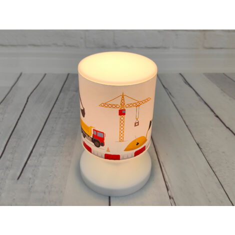 LED Akku Tischleuchte Motiv Baustelle per USB aufladbar, Höhe 20cm