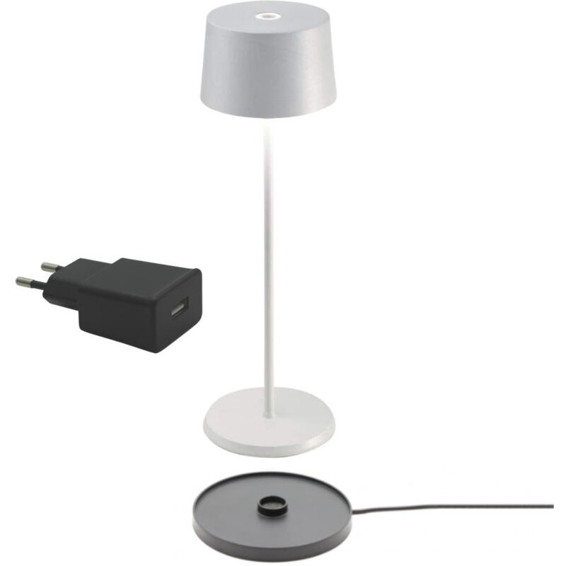 Zafferano Olivia Pro White Wiederaufladbare Und Dimmbare Led-tischleuchte