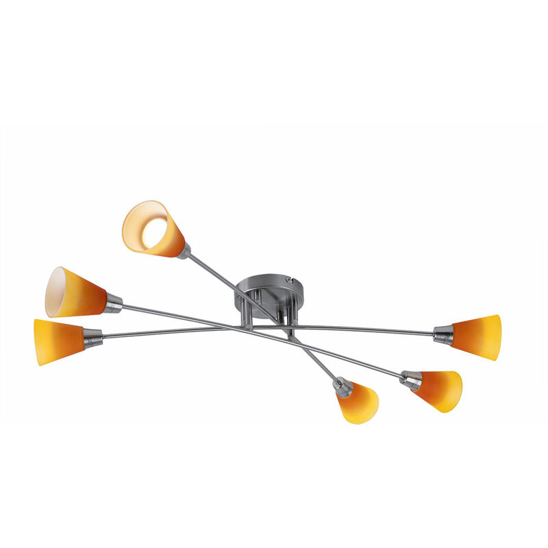

Lámpara de reflector de techo LED Lámpara de color amarillo anaranjado que enciende seis llamas en un conjunto que incluye bombillas LED