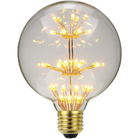 Led Ampoule Vintage Ampoule RGB Feu D'artifice Edison Ampoule 3W 220/240V E27 Ampoule Décorative (G95) [Classe énergétique G]