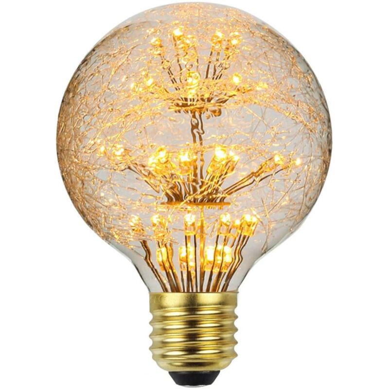 Lrapty - Led Ampoule Vintage Ampoule rgb Feu D'artifice Edison Ampoule 3W 220/240V E27 Ampoule Décorative (G80) [Classe énergétique g]