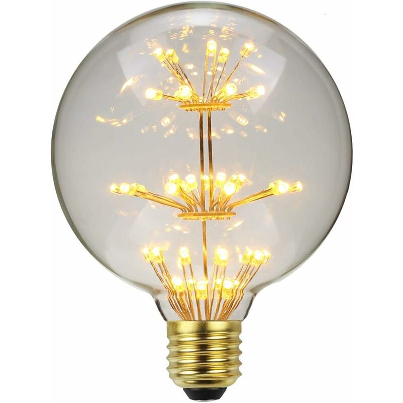 Ersandy - Led Ampoule Vintage Ampoule rgb Feu D'artifice Edison Ampoule 3W 220/240V E27 Ampoule Décorative (G95) [Classe énergétique g]