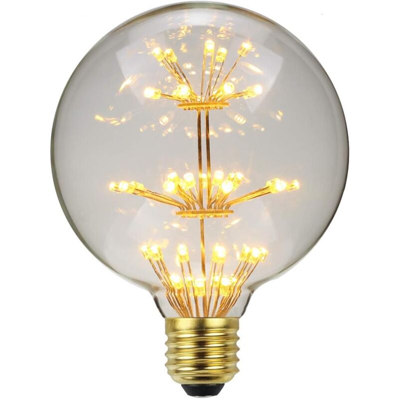 Lrapty - Led Ampoule Vintage Ampoule rgb Feu D'artifice Edison Ampoule 3W 220/240V E27 Ampoule Décorative (G95) [Classe énergétique g]