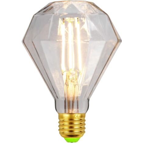 Led Ampoules Vintage Ampoule 4W Diamant Edison Ampoule G95 220/240V E27 Spécialité Ampoule Décorative (Transparent) [Classe énergétique D]