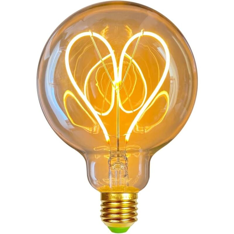 Lrapty - led Ampoules Vintage Ampoule 4W Dimmable Antique Edison Ampoule Led Filament 220/240V G95 Coeur Chaleur Lueur (Doré) [Classe énergétique g]