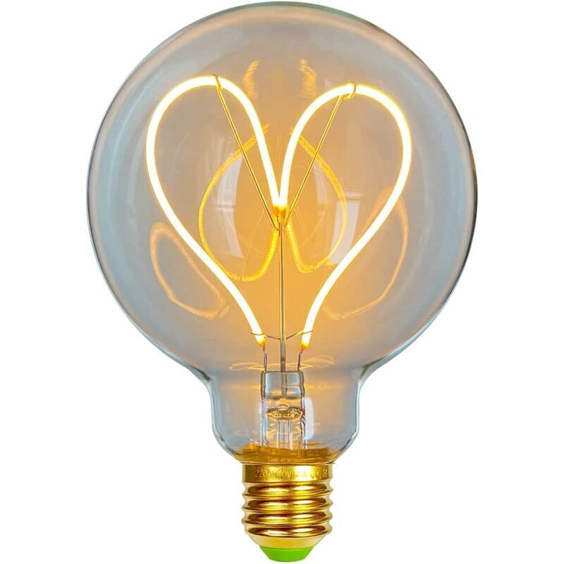 LED Ampoules Vintage Ampoule 4W Dimmable Antique Edison Ampoule Led Filament 220/240V G95 Coeur Chaleur Lueur (Transparent) [Classe énergétique G]